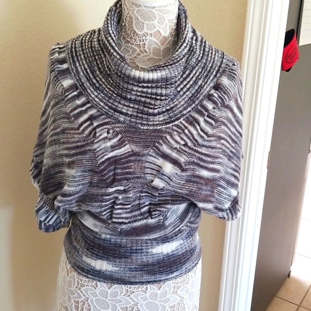 Grass Collection Space-Dye Knit Cowl Neck Sweater Batwing Y2K  Whimsigoth Size S
